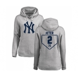 MLB Women's Nike New York Yankees #2 Derek Jeter Gray RBI Pullover Hoodie