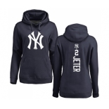 MLB Women's Nike New York Yankees #2 Derek Jeter Navy Blue Backer Pullover Hoodie