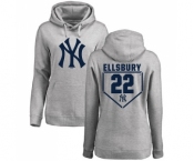 MLB Women's Nike New York Yankees #22 Jacoby Ellsbury Gray RBI Pullover Hoodie