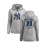 MLB Women's Nike New York Yankees #23 Don Mattingly Gray RBI Pullover Hoodie