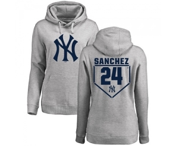 MLB Women's Nike New York Yankees #24 Gary Sanchez Gray RBI Pullover Hoodie