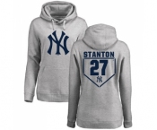 MLB Women's Nike New York Yankees #27 Giancarlo Stanton Gray RBI Pullover Hoodie