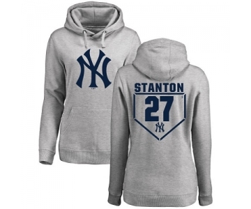 MLB Women's Nike New York Yankees #27 Giancarlo Stanton Gray RBI Pullover Hoodie