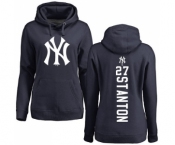 MLB Women's Nike New York Yankees #27 Giancarlo Stanton Navy Blue Backer Pullover Hoodie