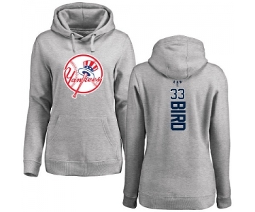 MLB Women's Nike New York Yankees #33 Greg Bird Ash Backer Pullover Hoodie