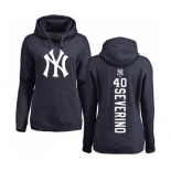 MLB Women's Nike New York Yankees #40 Luis Severino Navy Blue Backer Pullover Hoodie