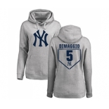 MLB Women's Nike New York Yankees #5 Joe DiMaggio Gray RBI Pullover Hoodie