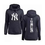 MLB Women's Nike New York Yankees #51 Bernie Williams Navy Blue Backer Pullover Hoodie