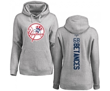 MLB Women's Nike New York Yankees #68 Dellin Betances Ash Backer Pullover Hoodie