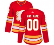 Women Calgary Flames Customized Authentic Red Alternate Hockey Jersey