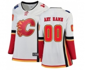 Women Calgary Flames Customized Authentic White Away Fanatics Branded Breakaway Hockey Jersey