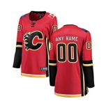 Women Calgary Flames Customized Fanatics Branded Red Home Breakaway Hockey Jersey