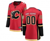 Women Calgary Flames Customized Fanatics Branded Red Home Breakaway Hockey Jersey