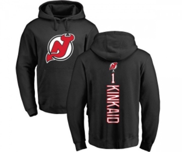 Hockey New Jersey Devils #1 Keith Kinkaid Black Backer Pullover Hoodie