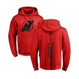 Hockey New Jersey Devils #1 Keith Kinkaid Red One Color Backer Pullover Hoodie