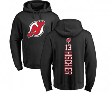 Hockey New Jersey Devils #13 Nico Hischier Black Backer Pullover Hoodie