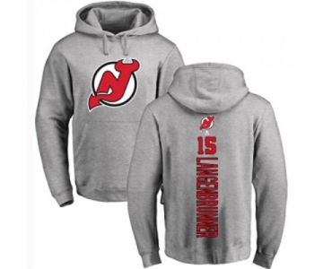 Hockey New Jersey Devils #15 Jamie Langenbrunner Ash Backer Pullover Hoodie