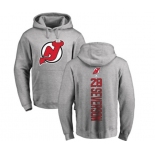 Hockey New Jersey Devils #28 Damon Severson Ash Backer Pullover Hoodie