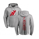 Hockey New Jersey Devils #35 Cory Schneider Ash Backer Pullover Hoodie