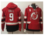 Men New Jersey Devils #9 Taylor Hall Red Name & Number Pullover NHL Hoodie