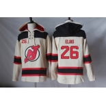 Men's New Jersey Devils #26 Patrik Elias Cream Sawyer Hooded Sweatshirt Stitched NHL Jersey