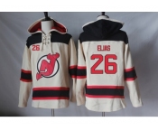 Men's New Jersey Devils #26 Patrik Elias Cream Sawyer Hooded Sweatshirt Stitched NHL Jersey