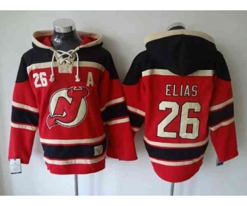 nhl jerseys new jersey devils #26 elias red[pullover hooded sweatshirt A]