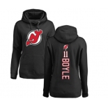 Hockey Women New Jersey Devils #11 Brian Boyle Black Backer Pullover Hoodie