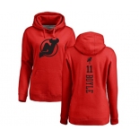 Hockey Women New Jersey Devils #11 Brian Boyle Red One Color Backer Pullover Hoodie