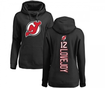 Hockey Women New Jersey Devils #12 Ben Lovejoy Black Backer Pullover Hoodie