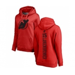 Hockey Women New Jersey Devils #15 Jamie Langenbrunner Red One Color Backer Pullover Hoodie