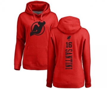 Hockey Women New Jersey Devils #16 Steve Santini Red One Color Backer Pullover Hoodie