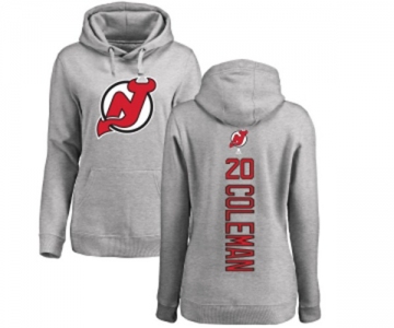 Hockey Women New Jersey Devils #20 Blake Coleman Ash Backer Pullover Hoodie