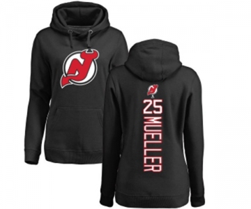 Hockey Women New Jersey Devils #25 Mirco Mueller Black Backer Pullover Hoodie