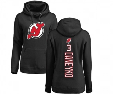 Hockey Women New Jersey Devils #3 Ken Daneyko Black Backer Pullover Hoodie