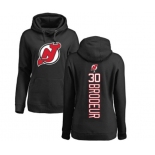 Hockey Women New Jersey Devils #30 Martin Brodeur Black Backer Pullover Hoodie