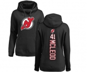 Hockey Women New Jersey Devils #41 Michael McLeod Black Backer Pullover Hoodie