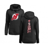 Hockey Women New Jersey Devils #9 Taylor Hall Black Backer Pullover Hoodie