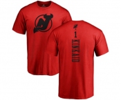 Hockey New Jersey Devils #1 Keith Kinkaid Red One Color Backer T-Shirt