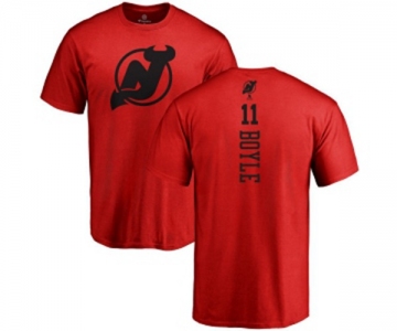 Hockey New Jersey Devils #11 Brian Boyle Red One Color Backer T-Shirt