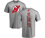 Hockey New Jersey Devils #12 Ben Lovejoy Ash Backer T-Shirt