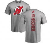 Hockey New Jersey Devils #13 Nico Hischier Ash Backer T-Shirt