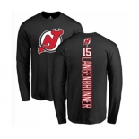 Hockey New Jersey Devils #15 Jamie Langenbrunner Black Backer Long Sleeve T-Shirt