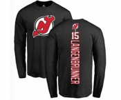 Hockey New Jersey Devils #15 Jamie Langenbrunner Black Backer Long Sleeve T-Shirt