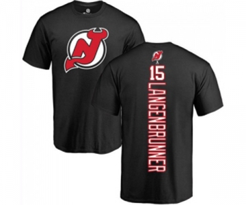 Hockey New Jersey Devils #15 Jamie Langenbrunner Black Backer T-Shirt