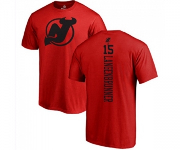 Hockey New Jersey Devils #15 Jamie Langenbrunner Red One Color Backer T-Shirt