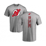 Hockey New Jersey Devils #19 Travis Zajac Ash Backer T-Shirt