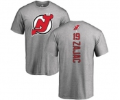 Hockey New Jersey Devils #19 Travis Zajac Ash Backer T-Shirt