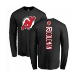 Hockey New Jersey Devils #20 Blake Coleman Black Backer Long Sleeve T-Shirt