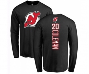 Hockey New Jersey Devils #20 Blake Coleman Black Backer Long Sleeve T-Shirt